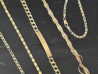 Vintage goudkleurige armbanden en schakelarmbanden - 7 delig - afbeelding 4 van  9
