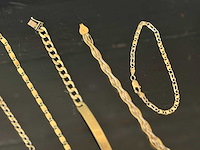Vintage goudkleurige armbanden en schakelarmbanden - 7 delig - afbeelding 5 van  9