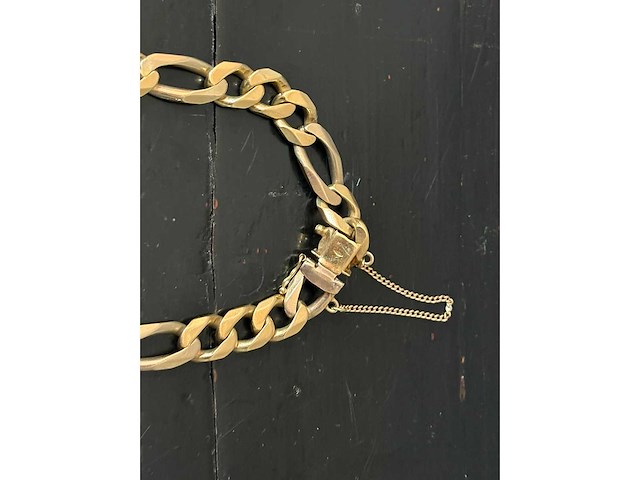 Vintage goudkleurige armbanden en schakelarmbanden - 7 delig - afbeelding 9 van  9