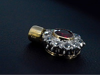 Vintage hanger met robijn en oud geslepen diamanten - afbeelding 7 van  7