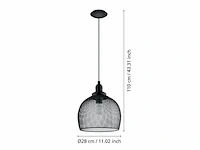 Vintage hanglamp eglo, straiton, zwart - afbeelding 3 van  3