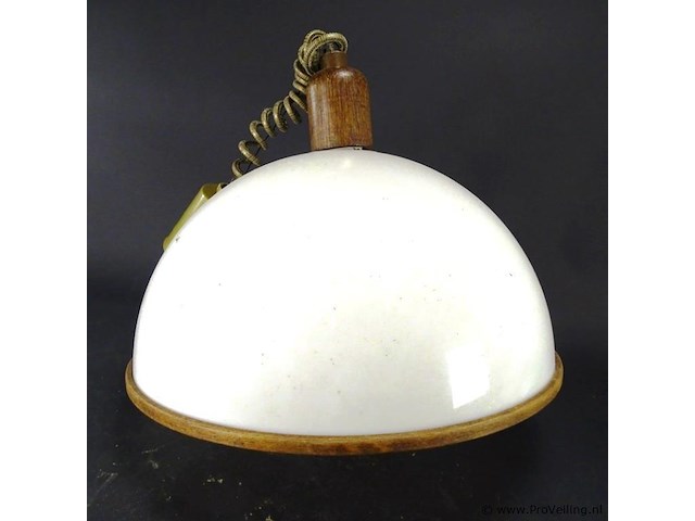 Vintage hanglamp met opaline kap - afbeelding 3 van  5