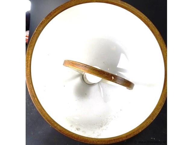 Vintage hanglamp met opaline kap - afbeelding 5 van  5