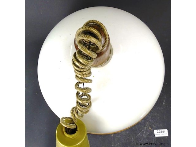 Vintage hanglamp met opaline kap - afbeelding 4 van  5