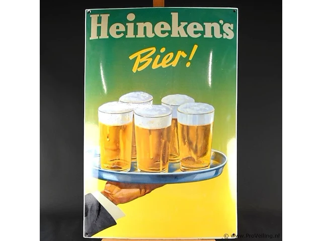 Vintage heineken's bier emaille reclamebord - afbeelding 2 van  5