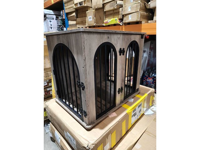 Vintage hondenbench met 2 ingangen. - afbeelding 1 van  5