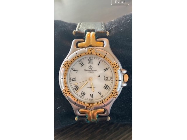 Vintage horloge, christiaan bernard, 5395, white , zilver, gold, 1992 - afbeelding 1 van  2