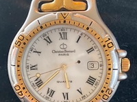 Vintage horloge, christiaan bernard, 5395, white , zilver, gold, 1992
