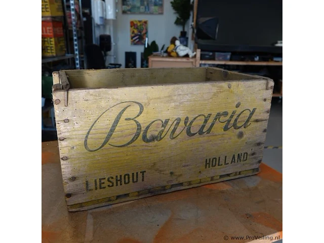 Vintage houten bierkrat van het merk bavaria uit lieshout, vermoedelijk afkomstig uit de jaren 1950 of 1960 - afbeelding 5 van  6