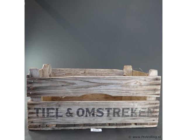 Vintage houten fruitkist - afbeelding 2 van  5