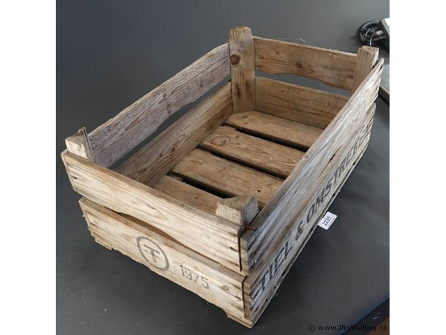Vintage houten fruitkist - afbeelding 3 van  5