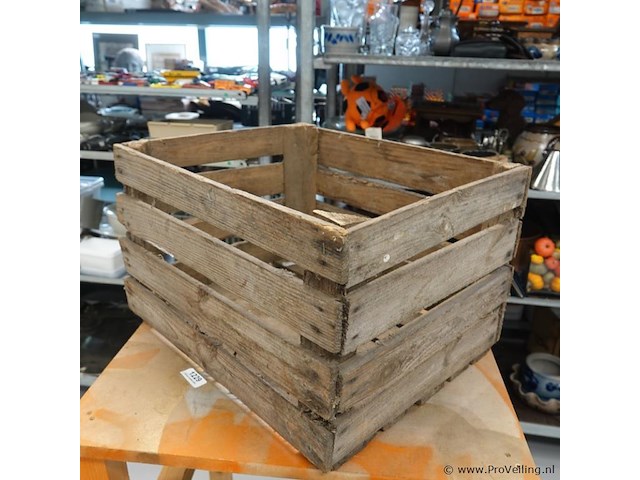 Vintage houten fruitkist - afbeelding 1 van  5