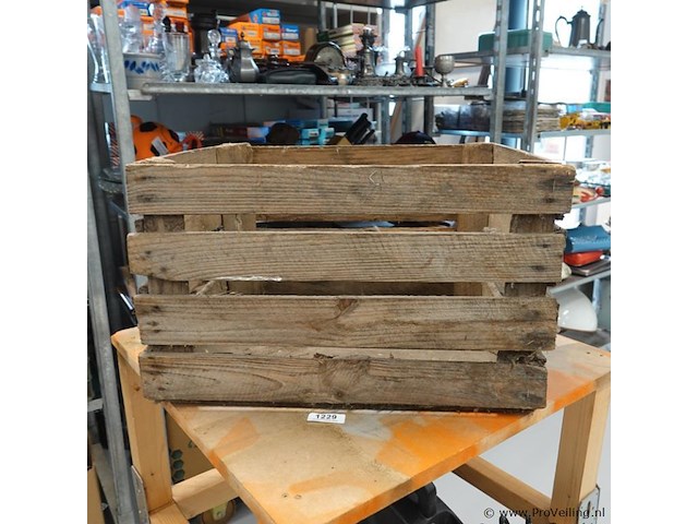 Vintage houten fruitkist - afbeelding 3 van  5