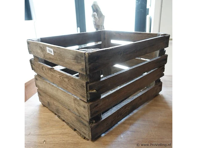 Vintage houten fruitkist - afbeelding 4 van  5