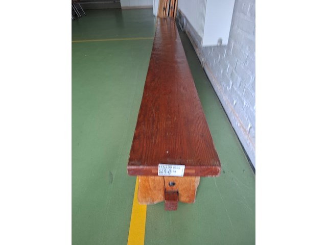 Vintage houten gymbank - afbeelding 2 van  4