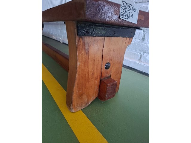 Vintage houten gymbank - afbeelding 3 van  4