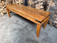 Vintage houten restauranttafel (2x) - afbeelding 1 van  6