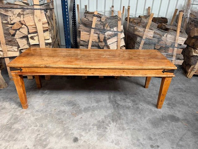 Vintage houten restauranttafel (2x) - afbeelding 2 van  6