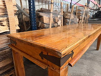 Vintage houten restauranttafel (2x) - afbeelding 4 van  6
