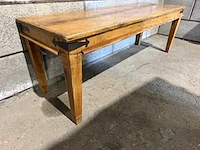 Vintage houten restauranttafel (2x) - afbeelding 5 van  8
