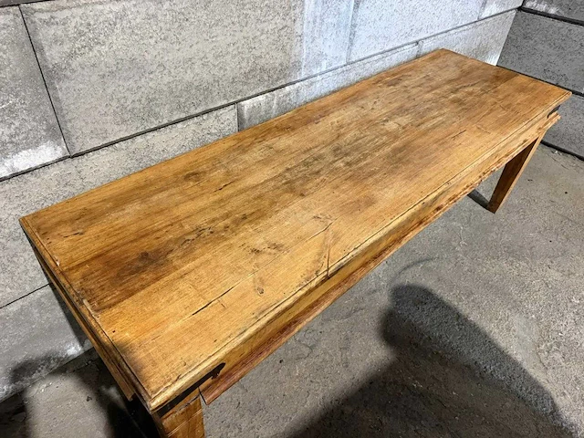 Vintage houten restauranttafel (2x) - afbeelding 6 van  8