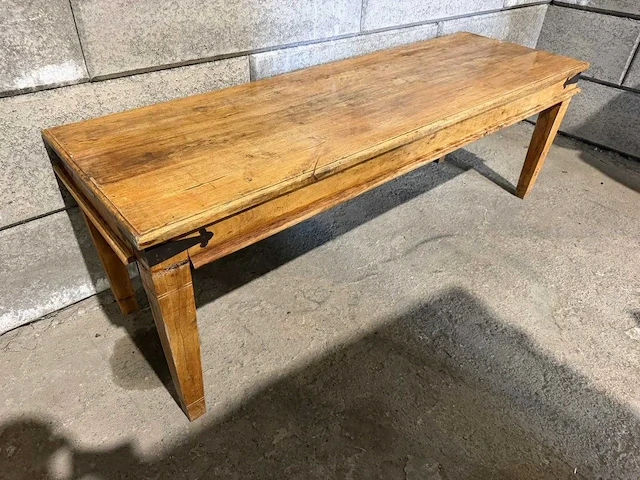 Vintage houten restauranttafel (2x) - afbeelding 3 van  8