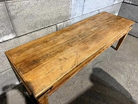 Vintage houten restauranttafel (2x) - afbeelding 6 van  8
