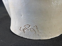 Vintage hozho navajo-sculptuur van een vrouw met een kom - afbeelding 4 van  5