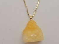 Vintage jade goldplated collier - afbeelding 2 van  8