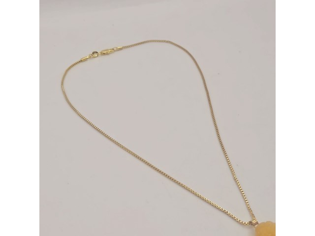 Vintage jade goldplated collier - afbeelding 4 van  8