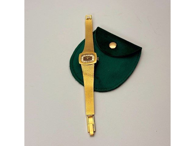Vintage junghans goldplated mechanisch horloge - afbeelding 3 van  7