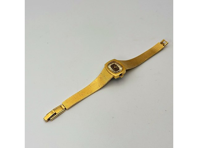 Vintage junghans goldplated mechanisch horloge - afbeelding 4 van  7