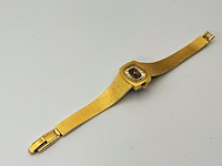 Vintage junghans goldplated mechanisch horloge - afbeelding 4 van  7