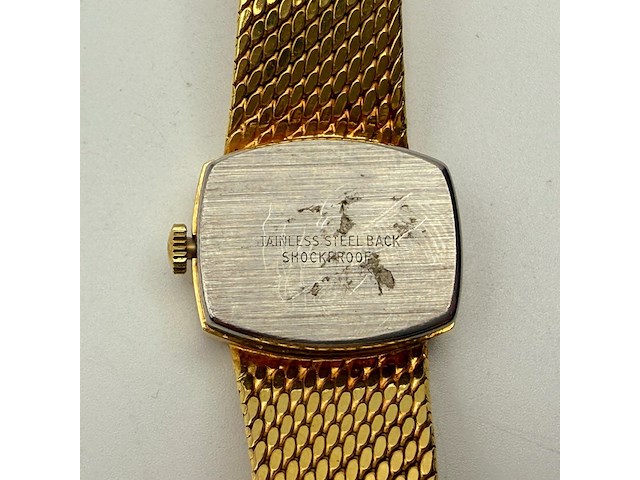 Vintage junghans goldplated mechanisch horloge - afbeelding 6 van  7