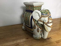 Vintage keramieken olifant plantentafel - afbeelding 1 van  3