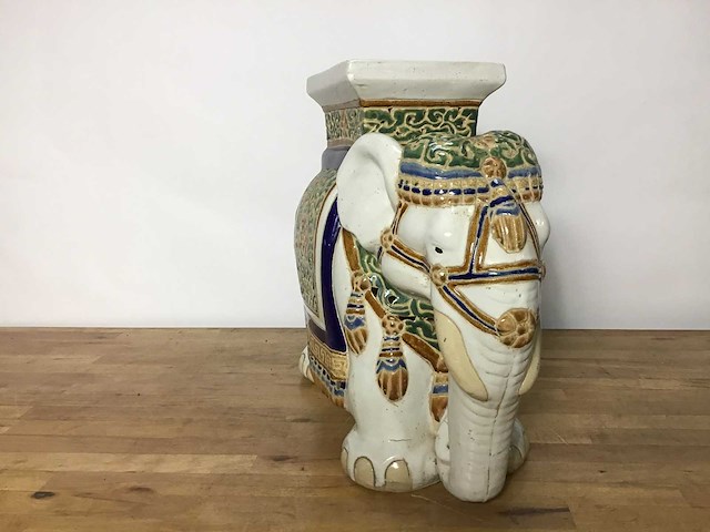 Vintage keramieken olifant plantentafel - afbeelding 2 van  6