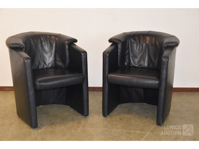 Vintage lederen clubfauteuils - afbeelding 1 van  8