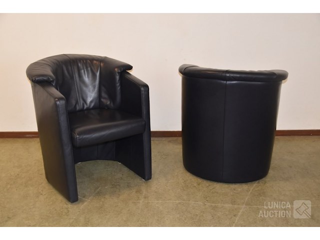 Vintage lederen clubfauteuils - afbeelding 5 van  8