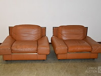 Vintage lederen fauteuils - afbeelding 1 van  10