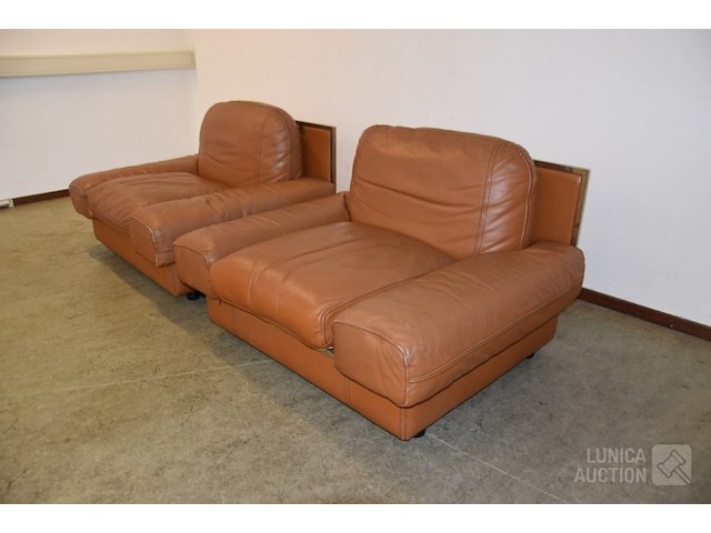 Vintage lederen fauteuils - afbeelding 3 van  10