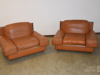 Vintage lederen fauteuils - afbeelding 4 van  10