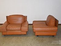 Vintage lederen fauteuils - afbeelding 5 van  10