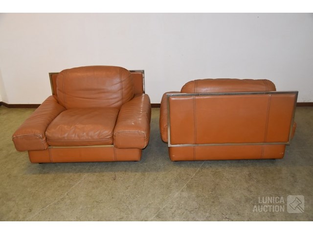 Vintage lederen fauteuils - afbeelding 7 van  10