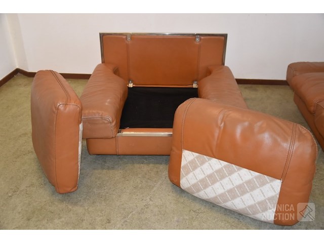 Vintage lederen fauteuils - afbeelding 9 van  10