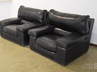 Vintage lederen fauteuils - afbeelding 2 van  6