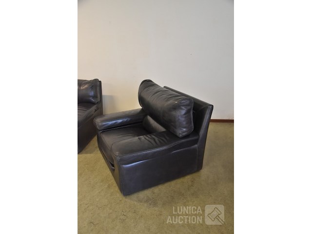 Vintage lederen fauteuils - afbeelding 3 van  6