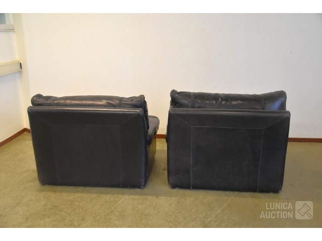 Vintage lederen fauteuils - afbeelding 6 van  6