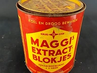 Vintage maggi extract blokjes voorraadblik uit de mid-20e eeuw