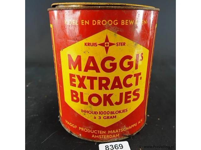 Vintage maggi extract blokjes voorraadblik uit de mid-20e eeuw - afbeelding 2 van  6