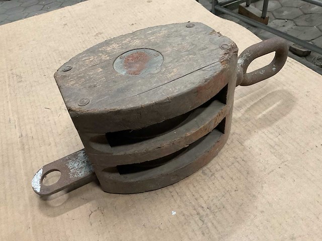 Vintage marine katrolblok - afbeelding 4 van  5